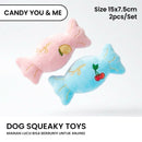 Candy Blue and Pink Skueaky Pet Toys