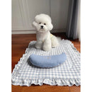 Blue Gingham Lelap Blanket & Pillow Set for Pets