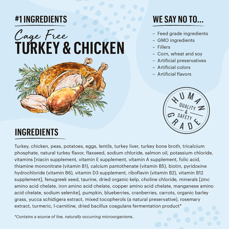 Whole Food Clusters Turkey & Chicken Recipe Grain-Free Dry Cat Food
