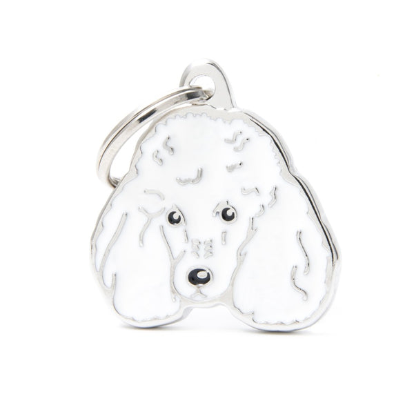 ID Tag - Friends Collection - White Poodle Female Dog Tag | Personalized Cat Dog Tag