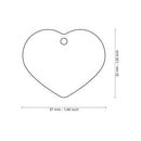 ID Tag - ID Tag Basic Collection Small Heart in Chrome Plated Brass | Personalized Cat Dog Tag