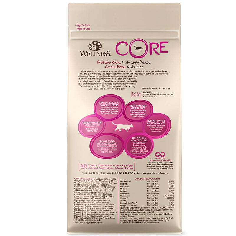 CORE Adult Turkey, Turkey Meal & Duck Recipe Dry Cat Food