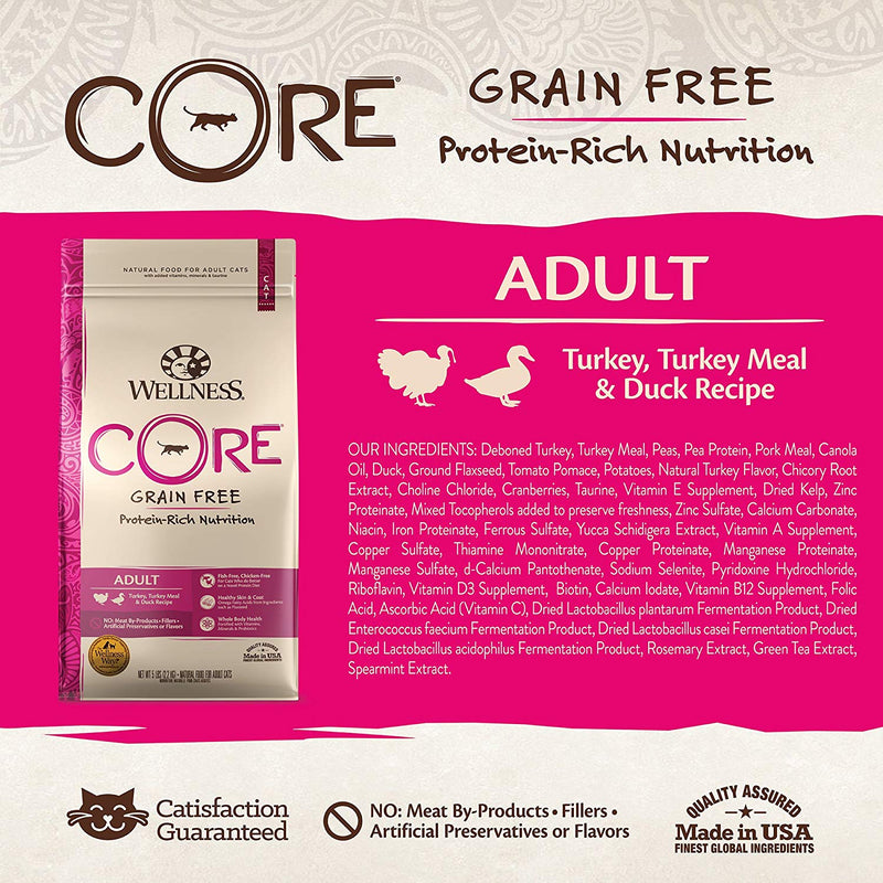 CORE Adult Turkey, Turkey Meal & Duck Recipe Dry Cat Food