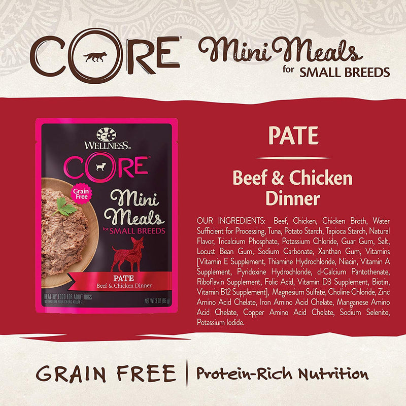 CORE Small Breed Mini Meals Pate Beef & Chicken Wet Dog Food