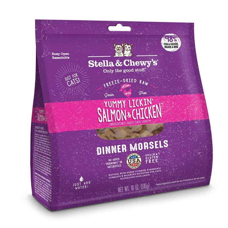 Yummy Licklin' Salmon & Chicken Dinner Morsels Freeze-Dried Raw Cat Food
