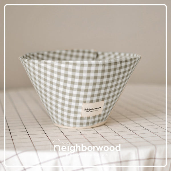 Grey Gingham Pet Cone