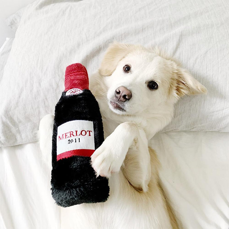 Happy Hour Crusherz - Red Wine Squeaky Plush Dog Toy