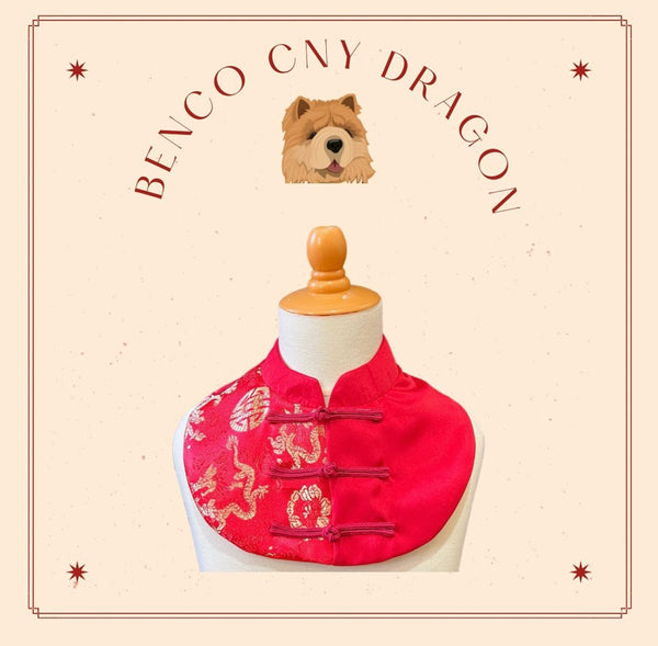 CNY Half Dragon Red Shirt Bib for Pets