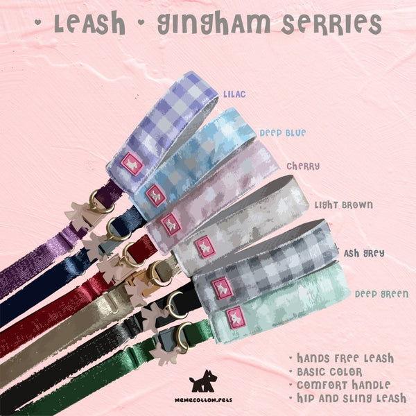 Gingham Hands-Free Dog Leash