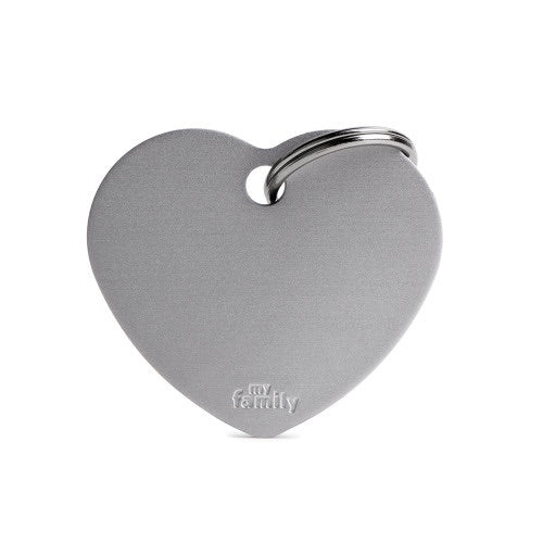 ID Tag - ID Tag Basic Collection Big Heart in Aluminum | Personalized Cat Dog Tag