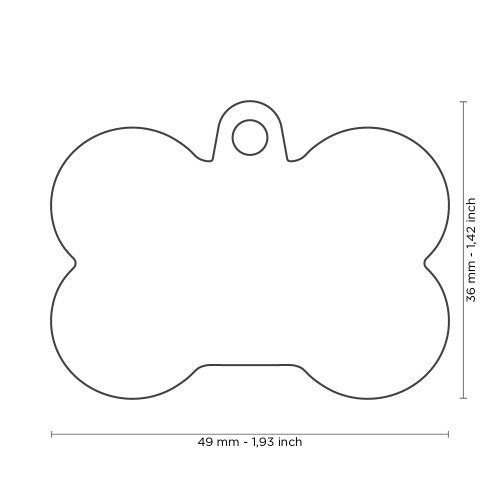 ID Tag - Hushtag Collection - Aluminium XL Black Bone With Rubber | Personalized Cat Dog Tag
