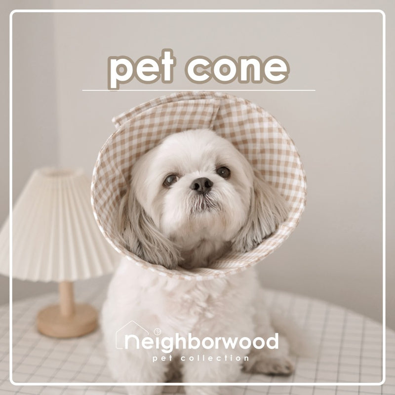 Brown Gingham Pet Cone