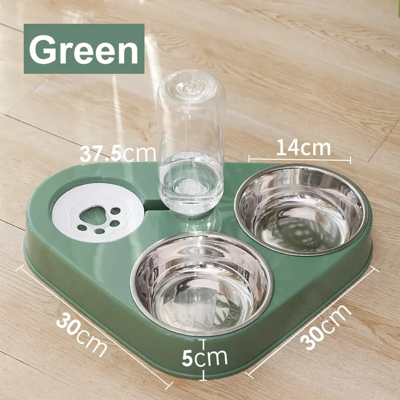 3 in 1 Pet Feeder Drinking Automatic Refilling Non Wet Mouth 500 ml