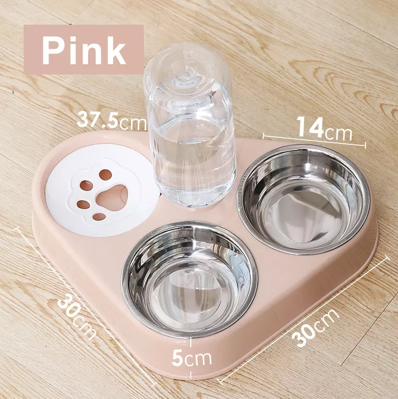 3 in 1 Pet Feeder Drinking Automatic Refilling Non Wet Mouth 500 ml