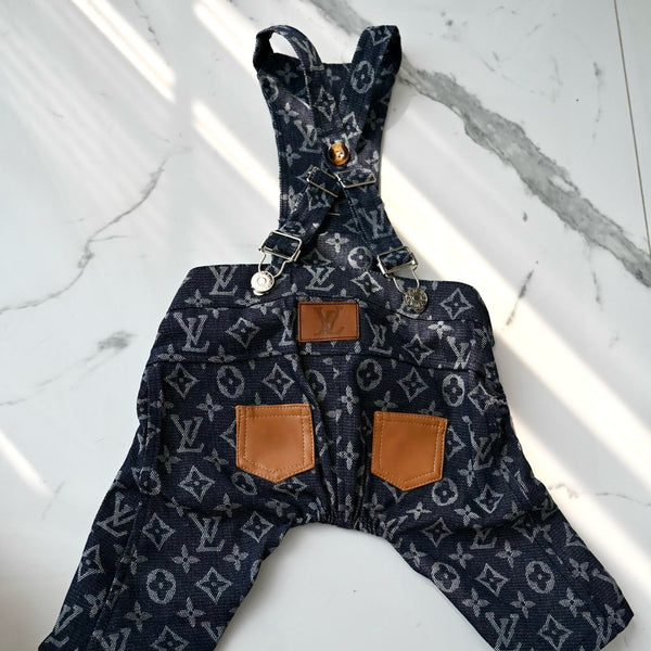 LV Denim Jumpsuit Dog Clothes