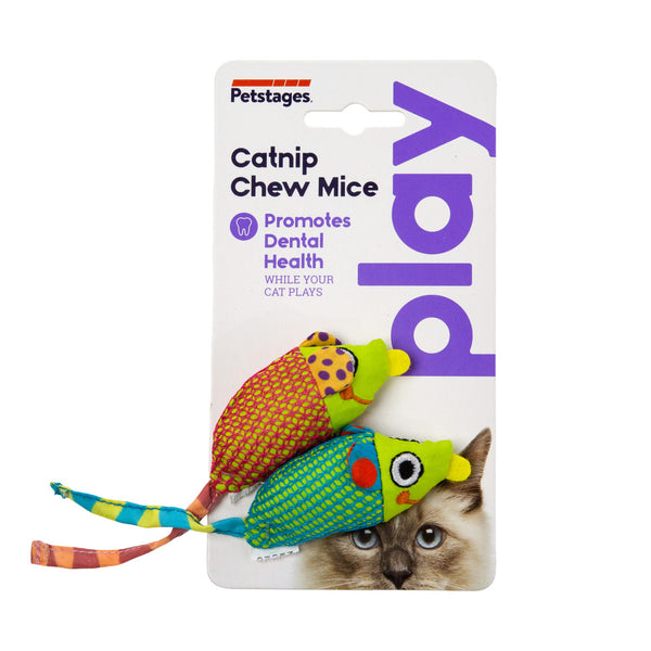 Catnip Chew Mice Dental Health Cat Toy - 2 pack