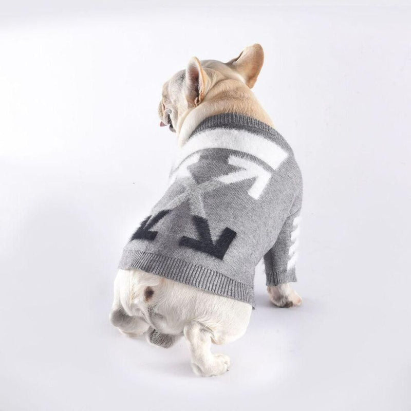 Off Whoof Grey Pet Dog Sweater