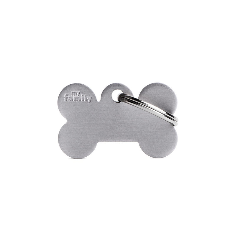 ID Tag - ID Tag Basic Collection Small Bone in Aluminum | Personalized Cat Dog Tag