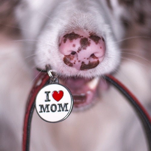ID Tag - ID Tag Circle "I Love Mom" | Personalized Cat Dog Tag