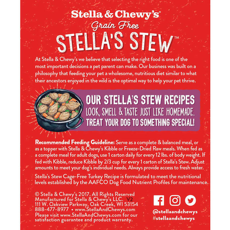 Stella's Stew Cage Free Turkey Wet Dog Food