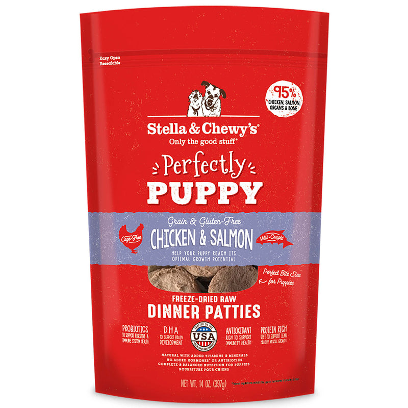Perfectly Puppy Chicken & Salmon Dinner Patties Freeze-Dried Raw Dog Food