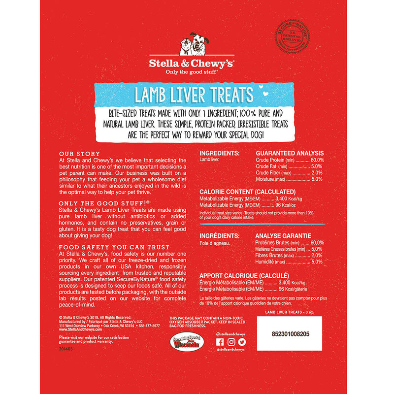 Single Ingredient Lamb Liver Freeze Dried Cat Dog Treats