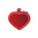ID Tag - Hushtag Collection - Aluminium Heart With Rubber | Personalized Cat Dog Tag