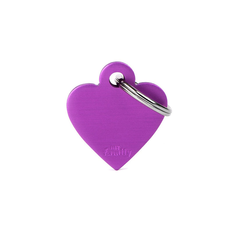 ID Tag - ID Tag Basic Collection Small Heart in Aluminum | Personalized Cat Dog Tag
