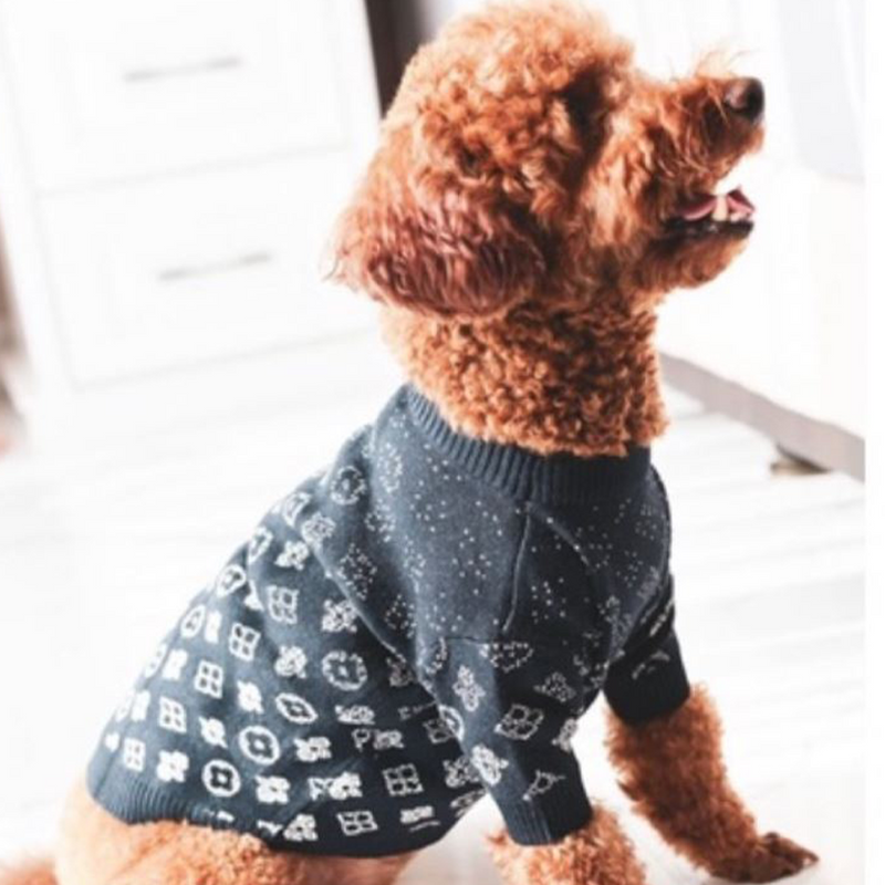 Brown Monogram Chewy Dog Sweater