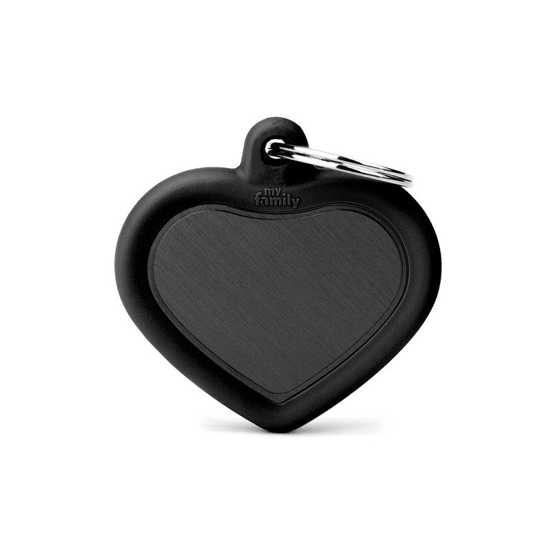 ID Tag - Hushtag Collection - Aluminium Heart With Rubber | Personalized Cat Dog Tag