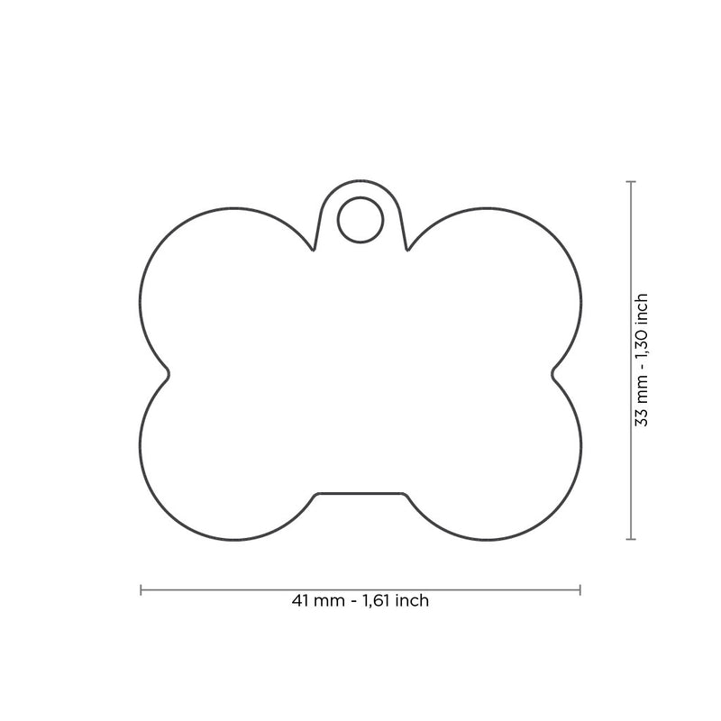 ID Tag - Hushtag Collection - Aluminium Bone With Rubber  | Personalized Cat Dog Tag