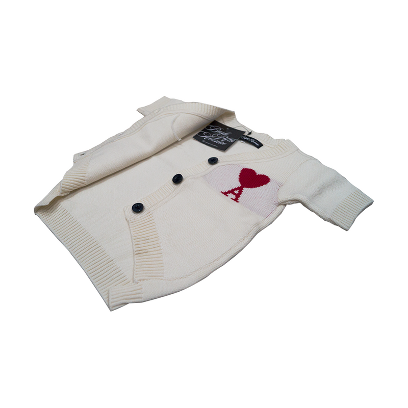 BARKMI Heart Dog White Sweater Clothes
