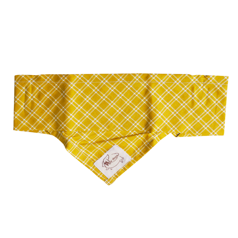 Classic Yellow Plaid Bandana For Pets