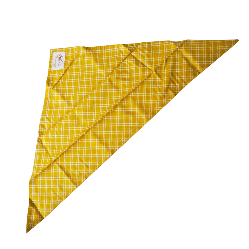 Classic Yellow Plaid Bandana For Pets