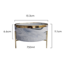 Marble Pet Bowl With Gold Stand