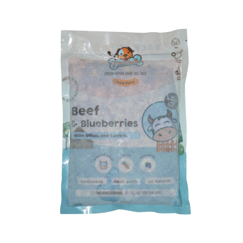 Beef with Offals, Carrots and Blueberries Raw Dog Food