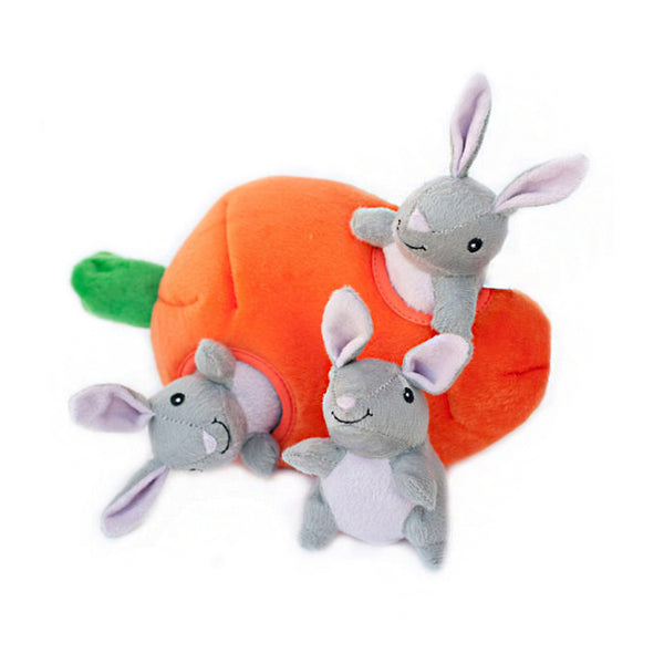 Zippy Burrow - Bunny 'n Carrot Dog Toy