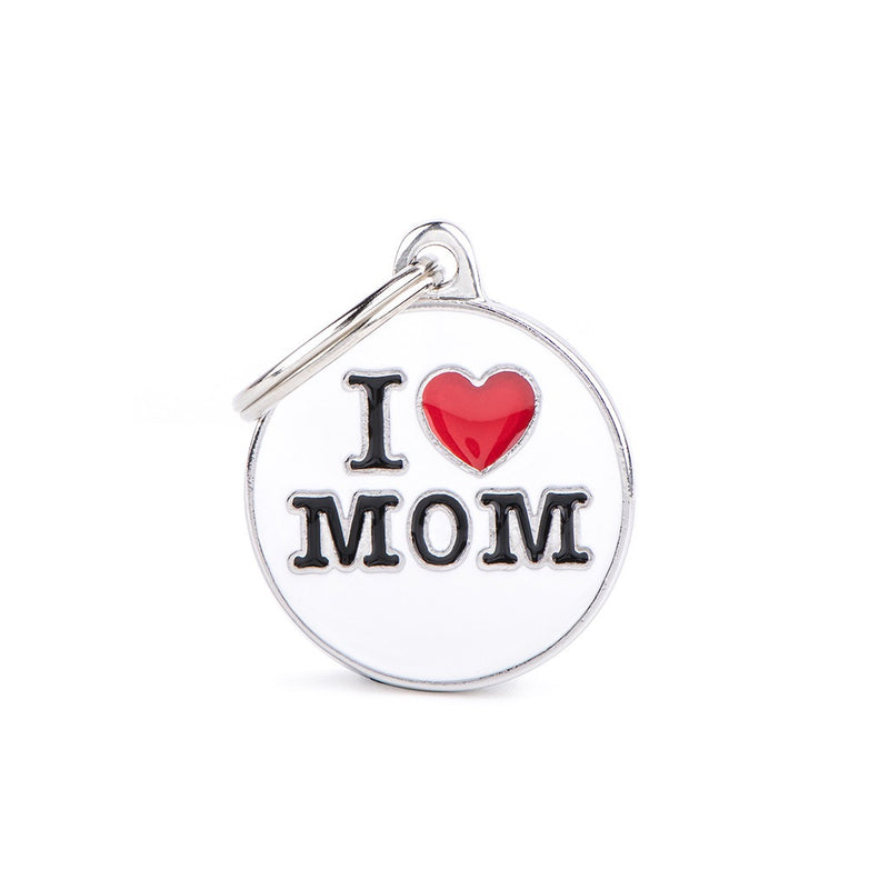 ID Tag - ID Tag Circle "I Love Mom" | Personalized Cat Dog Tag