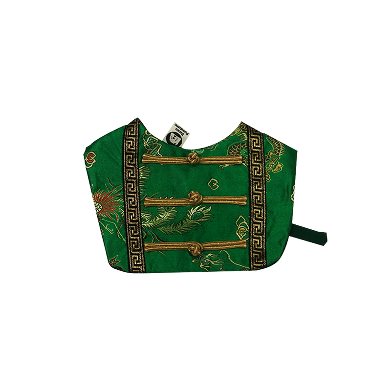 Male Cheongsam Green Dragon Costume Bib For Pets