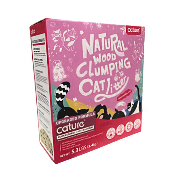 Natural Wood Clumping Cat Litter - Odor Control Plus Antibacterial