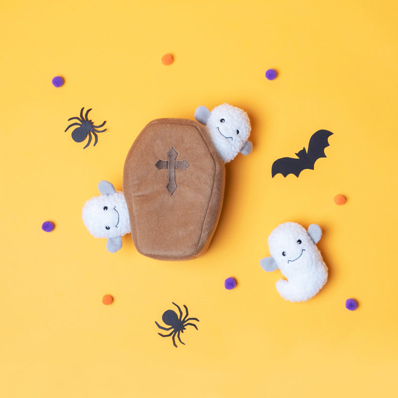 Halloween Burrow - Coffin with Ghosts Dog Toy