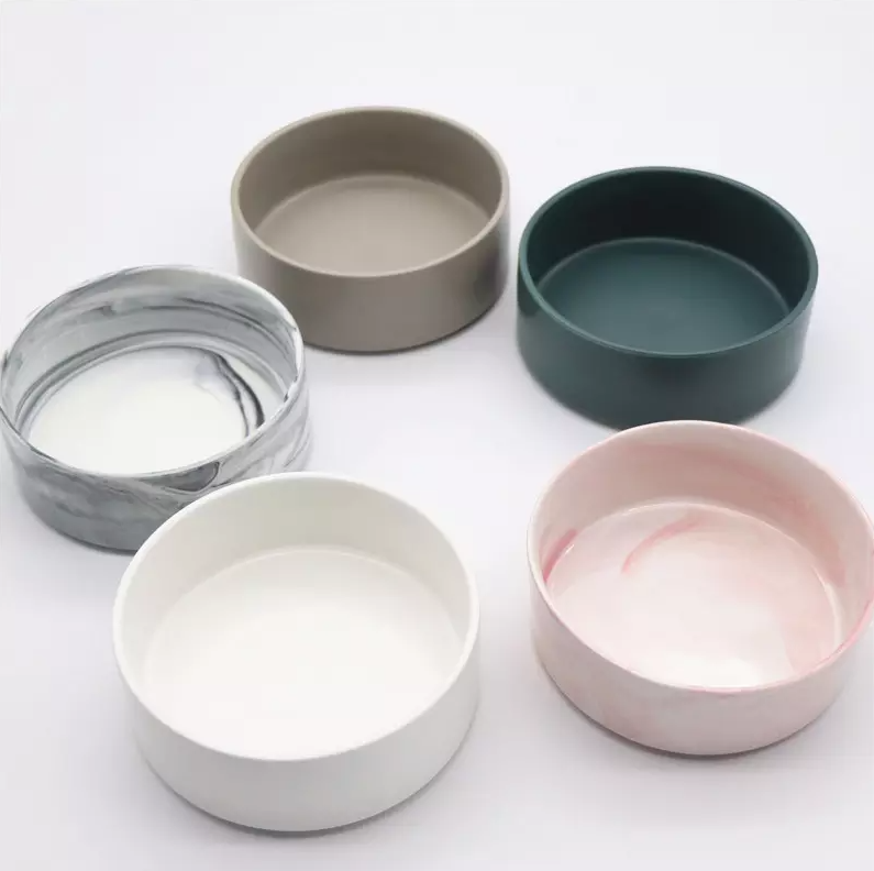 Customize High Quality Pet Ceramic Bowl Marble