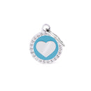 ID Tag - Glam "Heart Light Blue Circle Strass" ID Tag | Personalized Cat Dog Tag
