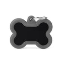 ID Tag - Hushtag Collection - Aluminium Black Bone With Rubber | Personalized Cat Dog Tag