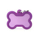 ID Tag - Hushtag Collection - Aluminium Bone With Rubber  | Personalized Cat Dog Tag