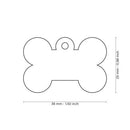 ID Tag - ID Tag Basic Collection Small Bone in Aluminum | Personalized Cat Dog Tag