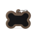 ID Tag - Hushtag Collection - Aluminium Black Bone With Rubber | Personalized Cat Dog Tag