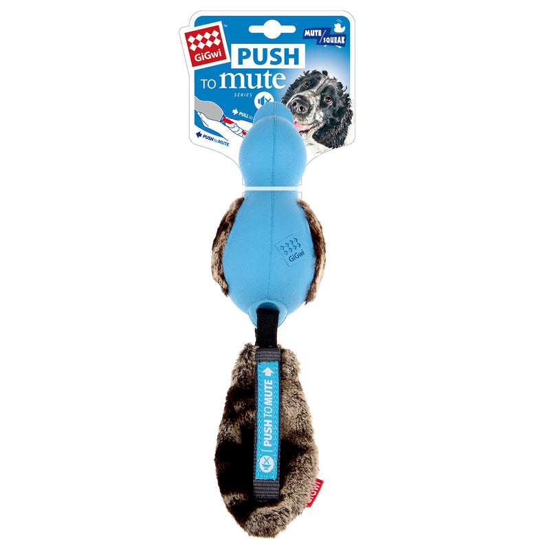 Push To Mute Duck Blue Plush Tail Dog Toy
