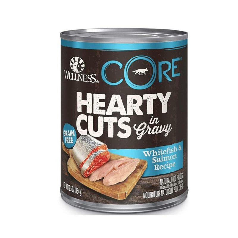 CORE Hearty Cuts in Gravy Whitefish & Salmon Recipe Grain-Free  Dog Food