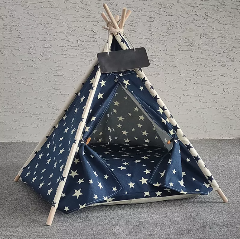 Indoor Pet Tent Star with Bed for Dogs and Cats